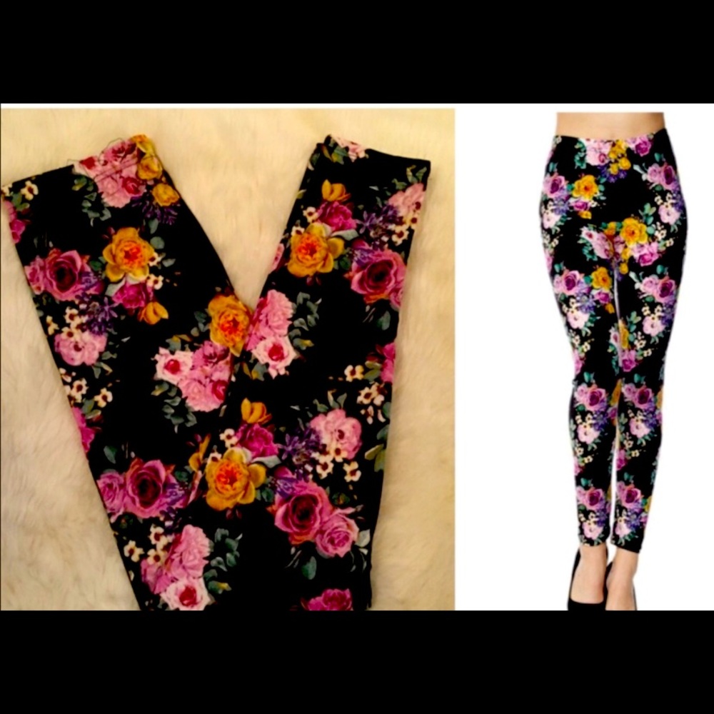 *New Mix Floral Leggings One Size*